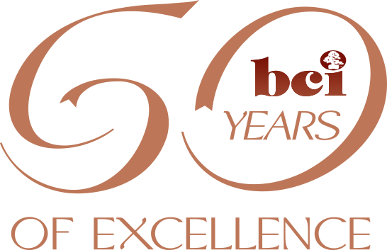 BCI 60 Year logo brown